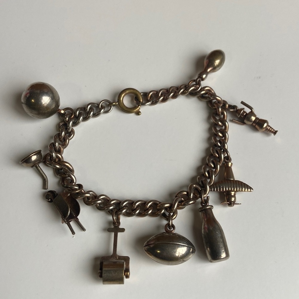 Vintage brass Germany charm bracelet